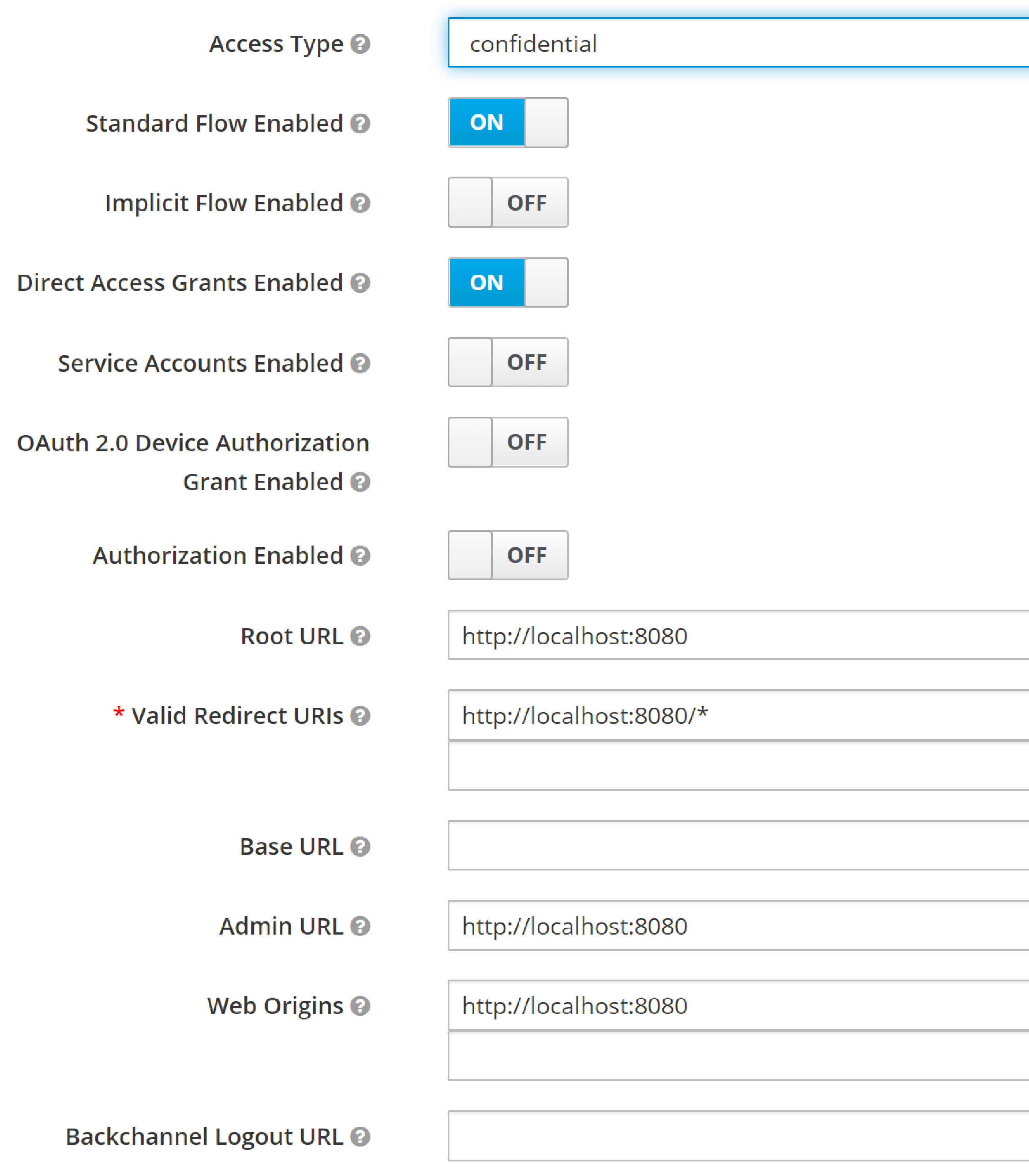 client app config