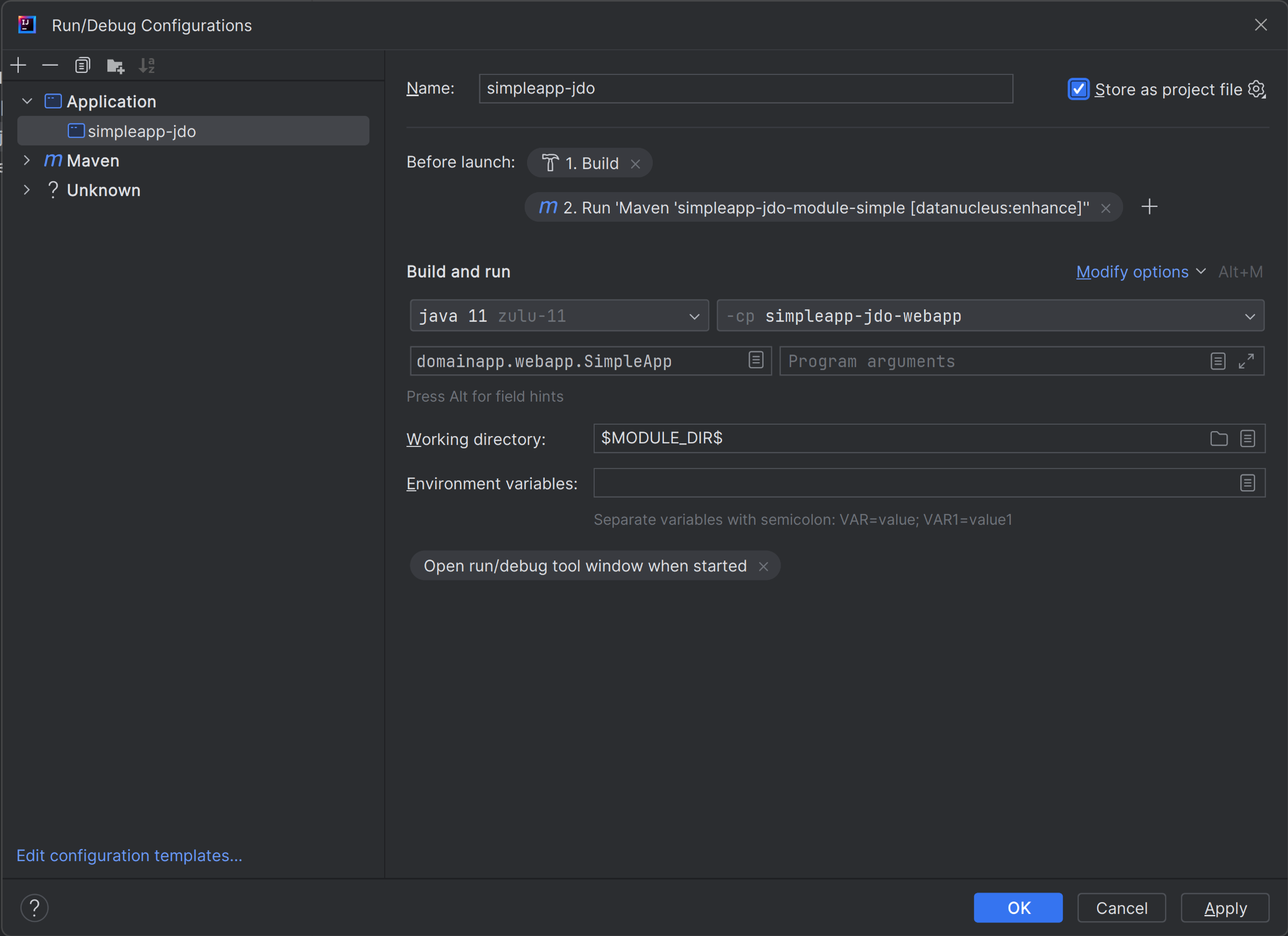 010 run configuration