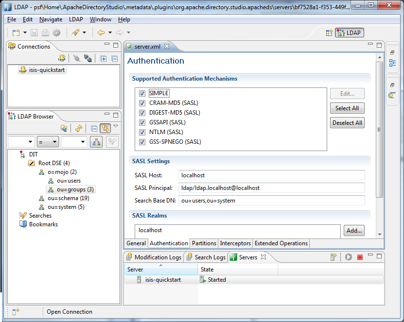 activeds ldap sasl authentication