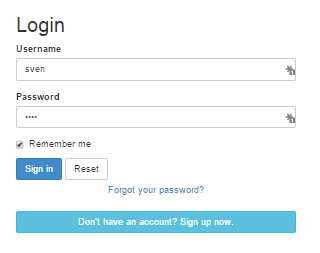 login page default